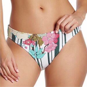 JOHNNY WAS Dreamer Hipster Bikini Bottom Size XL NWT Floral Stripped.